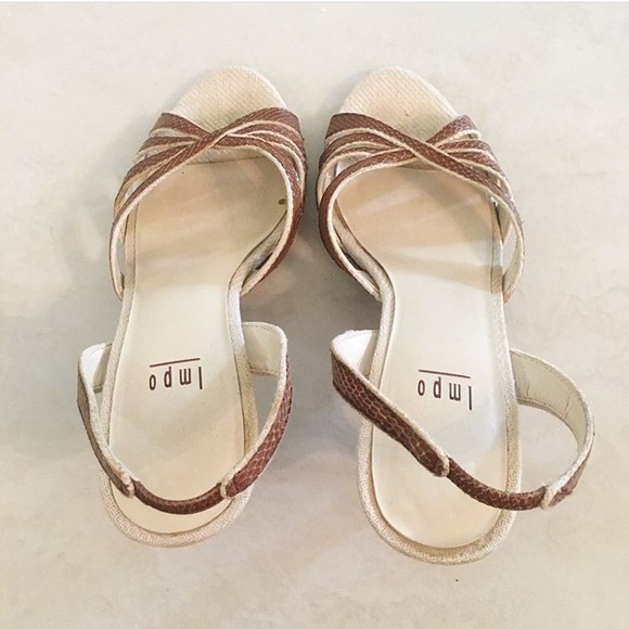 VINTAGE IMPO Snakeskin Brown Vijay Size 6B Heels - Picture 3 of 8